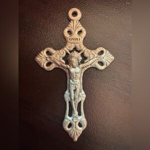 Vintage Silver Plated Crucifix / Cross; approx 2”; Unsigned